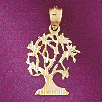Tree Pendant Necklace Charm Bracelet in Yellow, White or Rose Gold 6822