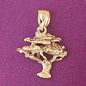 Tree Pendant Necklace Charm Bracelet in Yellow, White or Rose Gold 6825