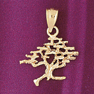 Tree Pendant Necklace Charm Bracelet in Yellow, White or Rose Gold 6826