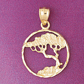 Tree Pendant Necklace Charm Bracelet in Yellow, White or Rose Gold 6830