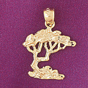 Tree Pendant Necklace Charm Bracelet in Yellow, White or Rose Gold 6833