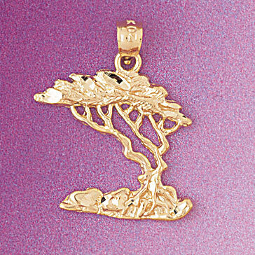 Tree Pendant Necklace Charm Bracelet in Yellow, White or Rose Gold 6834