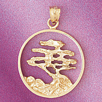 Tree Pendant Necklace Charm Bracelet in Yellow, White or Rose Gold 6835