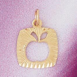 Dazzlers Jewelry Apple Fruit Pendant Necklace Charm Bracelet in Yellow, White or Rose Gold 6861, MP…