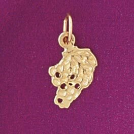 Grape Pendant Necklace Charm Bracelet in Yellow, White or Rose Gold 6878