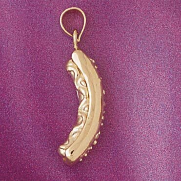 Hotdog Pendant Necklace Charm Bracelet in Yellow, White or Rose Gold 6887