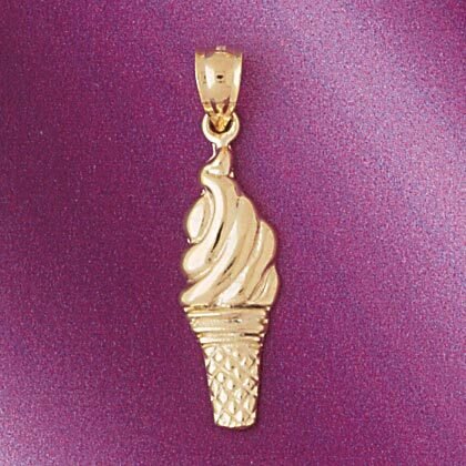 Ice Cream Pendant Necklace Charm Bracelet in Yellow, White or Rose Gold 6889