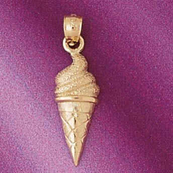 Ice Cream Pendant Necklace Charm Bracelet in Yellow, White or Rose Gold 6890