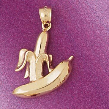 Banana Pendant Necklace Charm Bracelet in Yellow, White or Rose Gold 6896