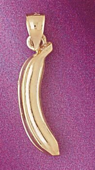 Banana Pendant Necklace Charm Bracelet in Yellow, White or Rose Gold 6897
