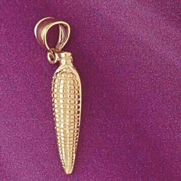 Corn Pendant Necklace Charm Bracelet in Yellow, White or Rose Gold 6899
