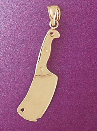 Knife Pendant Necklace Charm Bracelet in Yellow, White or Rose Gold 6924