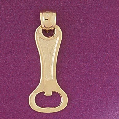 Bottle Opener Pendant Necklace Charm Bracelet in Yellow, White or Rose Gold 6935