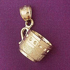Dazzlers Jewelry Tea Cup Pendant Necklace Charm Bracelet in Yellow, White or Rose Gold 6957, MPN: D…