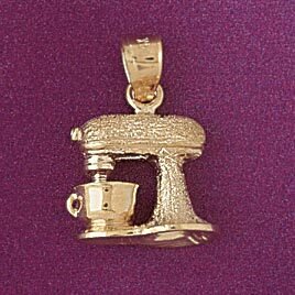 Dazzlers Jewelry Coffee Maker Pendant Necklace Charm Bracelet in Yellow, White or Rose Gold 6962, M…