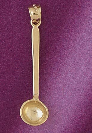 Ladle Pendant Necklace Charm Bracelet in Yellow, White or Rose Gold 6968
