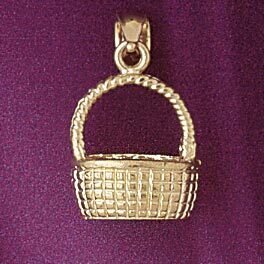Dazzlers Jewelry Basket Pendant Necklace Charm Bracelet in Yellow, White or Rose Gold 6970, MPN: DZ…