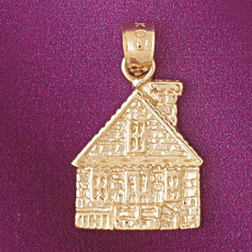 House Pendant Necklace Charm Bracelet in Yellow, White or Rose Gold 6988