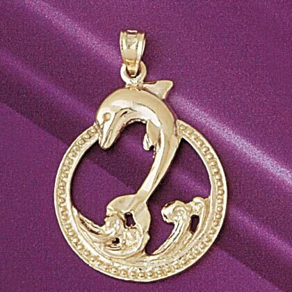 Dazzlers Jewelry Dolphin Pendant Necklace Charm Bracelet in Yellow, White or Rose Gold 6994, MPN: D…