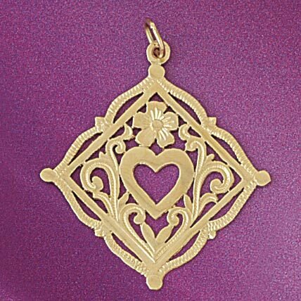 Dazzlers Jewelry Heart Pendant Necklace Charm Bracelet in Yellow, White or Rose Gold 6998, MPN: DZ-…