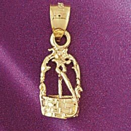 Dazzlers Jewelry Water Well Pendant Necklace Charm Bracelet in Yellow, White or Rose Gold 7007, MPN…