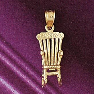 Chair Pendant Necklace Charm Bracelet in Yellow, White or Rose Gold 7019