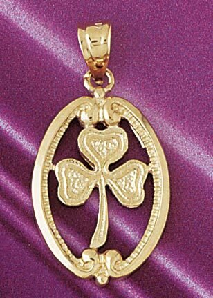 Three Leaf Clover Pendant Necklace Charm Bracelet in Yellow, White or Rose Gold 7067
