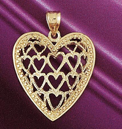 Crown Heart Gladdah Pendant Necklace Charm Bracelet in Yellow, White or Rose Gold 7072