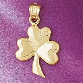 Three Leaf Clover Pendant Necklace Charm Bracelet in Yellow, White or Rose Gold 7074