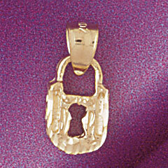 Dazzlers Jewelry Lock Pendant Necklace Charm Bracelet in Yellow, White or Rose Gold 7128, MPN: DZ-7…