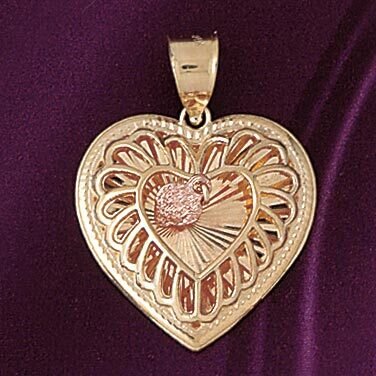 Dazzlers Jewelry Heart Pendant Necklace Charm Bracelet in Yellow, White or Rose Gold 7163, MPN: DZ-…