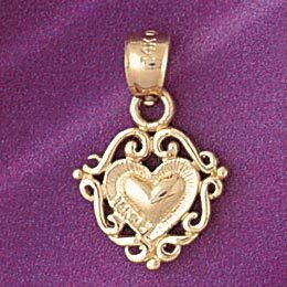 Dazzlers Jewelry Heart Pendant Necklace Charm Bracelet in Yellow, White or Rose Gold 7188, MPN: DZ-…