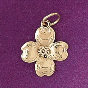 Flower Pendant Necklace Charm Bracelet in Yellow, White or Rose Gold 7190