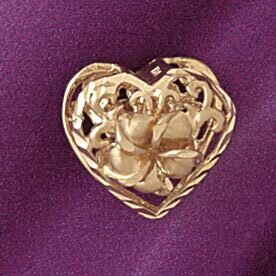 Dazzlers Jewelry Heart Pendant Necklace Charm Bracelet in Yellow, White or Rose Gold 7192, MPN: DZ-…