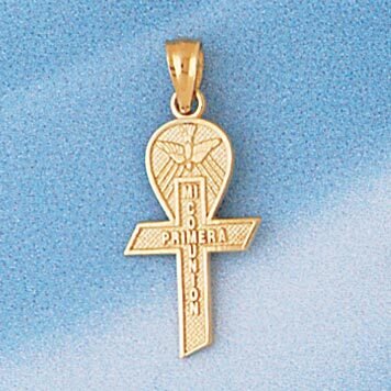 Primera Cross Pendant Necklace Charm Bracelet in Yellow, White or Rose Gold 7709