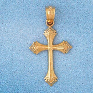 Dazzlers Jewelry Cross Pendant Necklace Charm Bracelet in Yellow, White or Rose Gold 7727, MPN: DZ-…