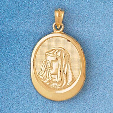 Virgin Mary Pendant Necklace Charm Bracelet in Yellow, White or Rose Gold 7740