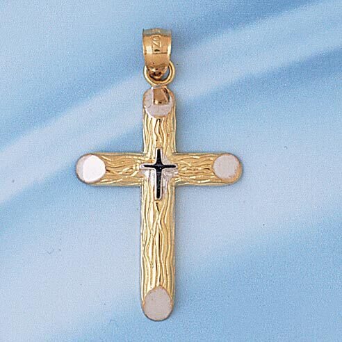 Cross Pendant Necklace Charm Bracelet in Yellow, White or Rose Gold 7762