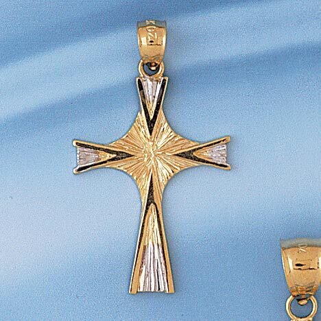 Dazzlers Jewelry Cross Pendant Necklace Charm Bracelet in Yellow, White or Rose Gold 7763, MPN: DZ-…