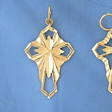 Dazzlers Jewelry Cross Pendant Necklace Charm Bracelet in Yellow, White or Rose Gold 7939, MPN: DZ-…