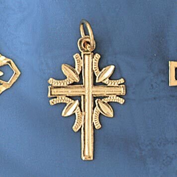 Dazzlers Jewelry Cross Pendant Necklace Charm Bracelet in Yellow, White or Rose Gold 7941, MPN: DZ-…