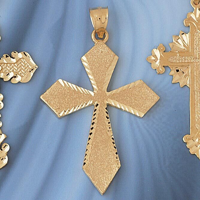 Dazzlers Jewelry Cross Pendant Necklace Charm Bracelet in Yellow, White or Rose Gold 7960, MPN: DZ-…
