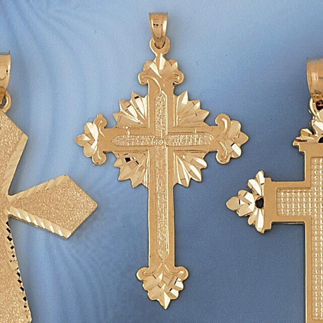Dazzlers Jewelry Cross Pendant Necklace Charm Bracelet in Yellow, White or Rose Gold 7961, MPN: DZ-…