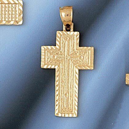Dazzlers Jewelry Cross Pendant Necklace Charm Bracelet in Yellow, White or Rose Gold 7965, MPN: DZ-…