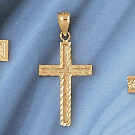 Dazzlers Jewelry Cross Pendant Necklace Charm Bracelet in Yellow, White or Rose Gold 7966, MPN: DZ-…