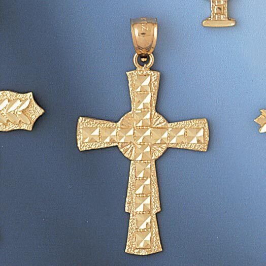 Dazzlers Jewelry Cross Pendant Necklace Charm Bracelet in Yellow, White or Rose Gold 7986, MPN: DZ-…