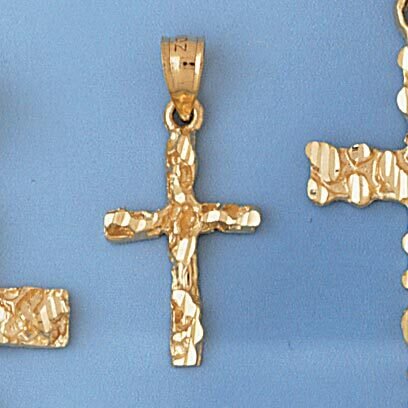 Dazzlers Jewelry Cross Pendant Necklace Charm Bracelet in Yellow, White or Rose Gold 7993, MPN: DZ-…