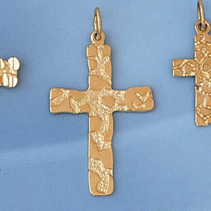 Dazzlers Jewelry Cross Pendant Necklace Charm Bracelet in Yellow, White or Rose Gold 7995, MPN: DZ-…