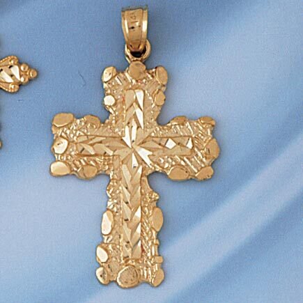 Dazzlers Jewelry Cross Pendant Necklace Charm Bracelet in Yellow, White or Rose Gold 7999, MPN: DZ-…