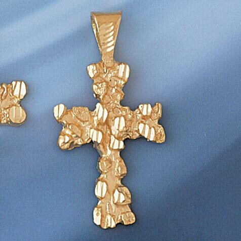 Dazzlers Jewelry Cross Pendant Necklace Charm Bracelet in Yellow, White or Rose Gold 8008, MPN: DZ-…